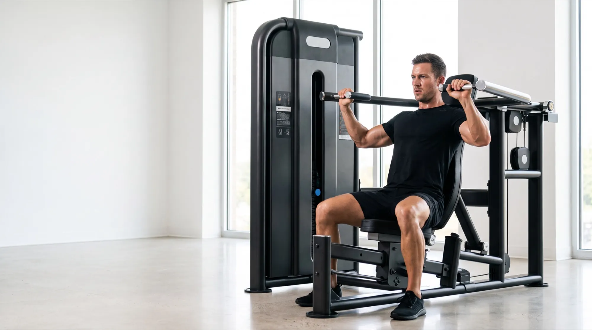 A man training on the Chest & Shoulder Press